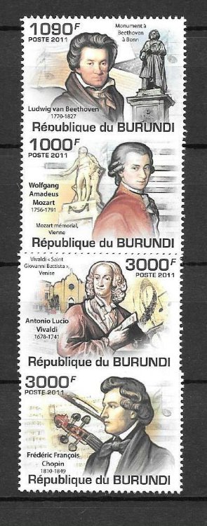 Burundi, 2011. [bp1108] Great composers