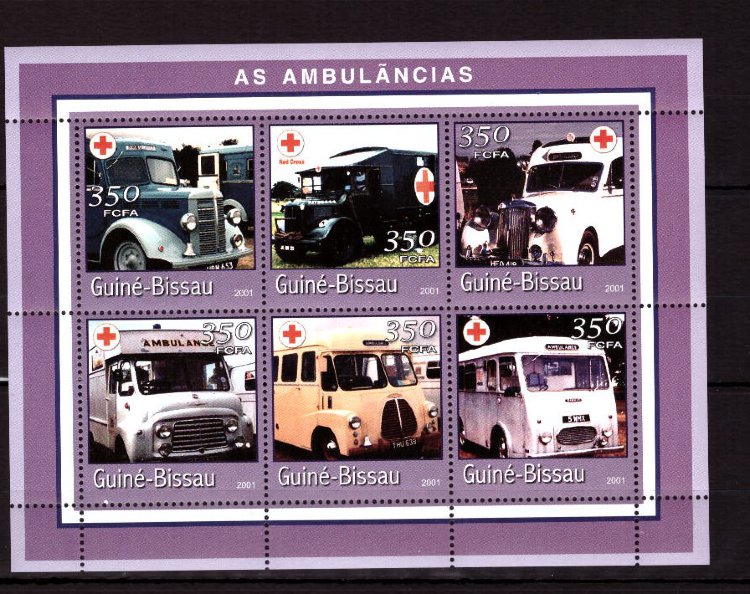 Гвинея-Биссау, 2001. [gb00118] Автомобили, скорая помощь (м\л) 