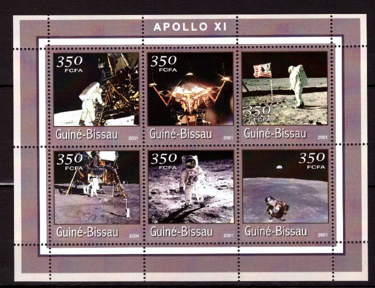 Гвинея-Биссау, 2001. [gb00129] Космос, Аполлон 11 (м\л)