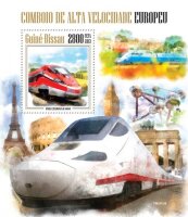 Гвинея-Биссау, 2013. (gb13406) Скоростные поезда Европы (мл+блок)