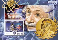 Sierra Leone 2015. [srl15215] Great scientists, Albert Einstein (s\s+block)