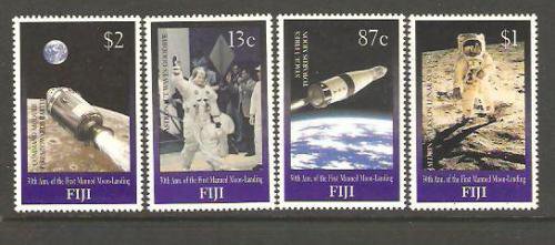 Фиджи, 1999. [n0050] Космос, 30-летие высадки на Луну (серия+блок)