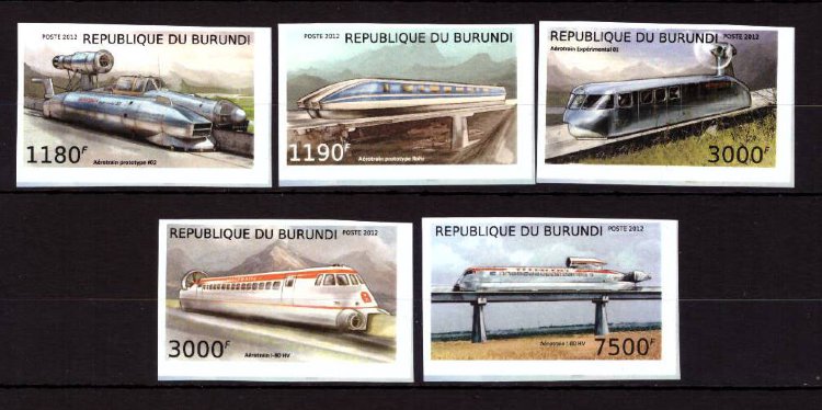 Burundi, 2012. [bq12242] High-speed trains (imperf)