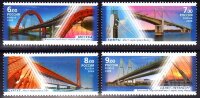Россия, 2008. (1280-83) Архитектурные сооружения, вантовые мосты