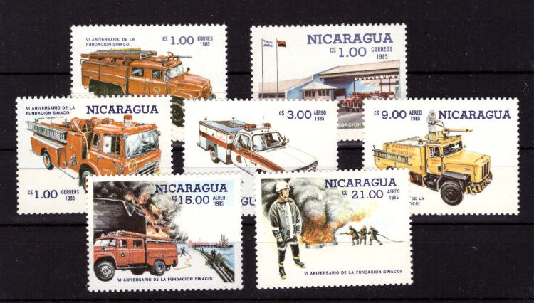 Никарагуа, 1985. [n0722] Пожарные автомобили