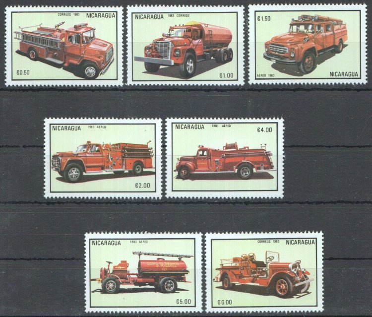 Никарагуа, 1983. [n0717] Пожарные автомобили