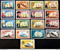 Антигуа, 1970. Корабли (полная серия - 17 марок)