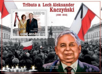 Гвинея-Биссау, 2010. (10306) Политики - Лех Качинский (мл+блок) 