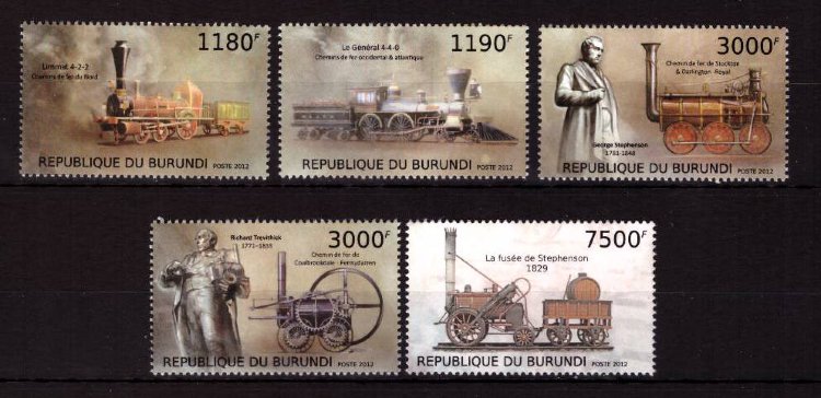 Burundi, 2012. [bq12241] History of locomotives