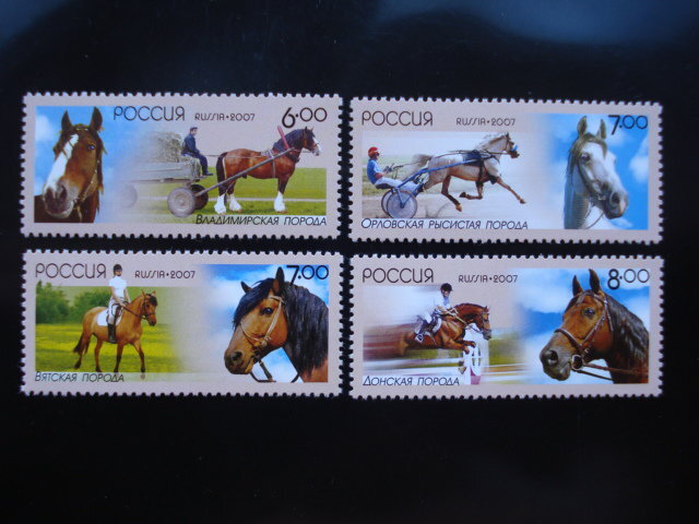 Россия, 2007. (1209-12) Отечественные породы лошадей