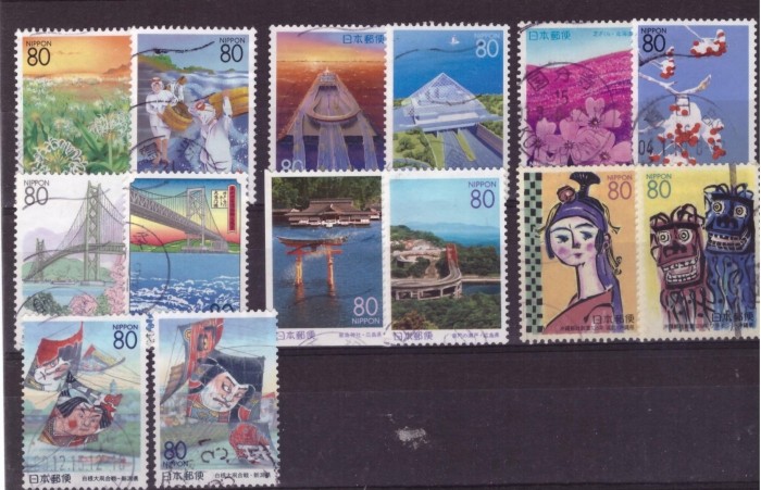 Марки Японии, 1972-1976 (cto) Мифы и легенды 