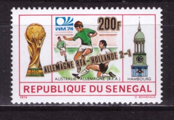 Сенегал, 1974. Футбол, ЧМ-1974 (надпечатка, финал)