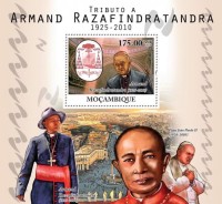 Мозамбик, 2010. (10421) Арман Разафиндратанра - архиепископ Мадагааскарский (мл+блок)