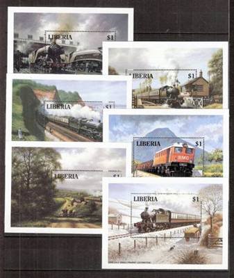 Liberia, 1994. [n0101] Locomotives (blocks 133-138)