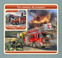 Нигер, 2016. (nig17621) Пожарные автомобили (мл+блок)