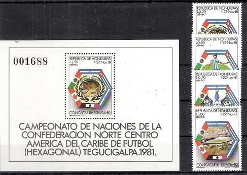 Гондурас, 1982. Футбол, ЧМ-1982 (серия+блок)