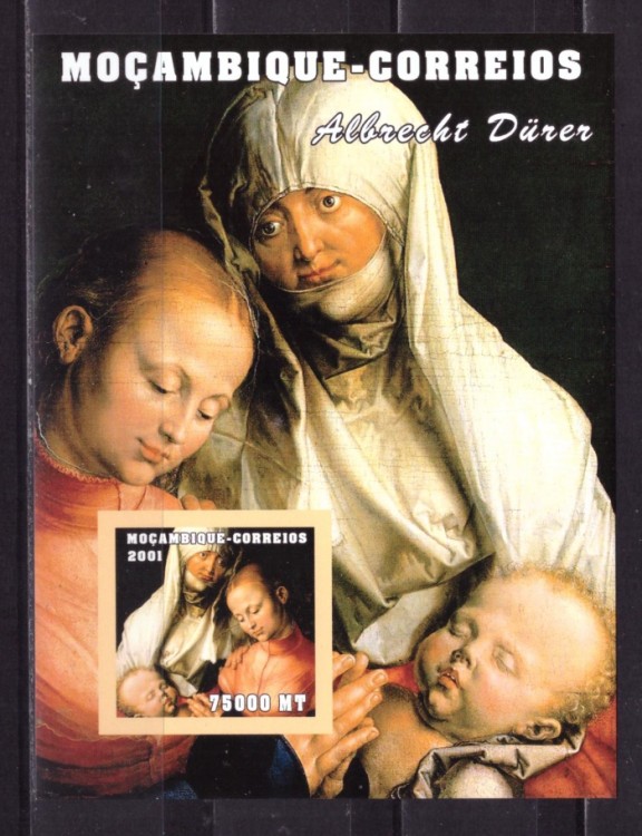 Мозамбик, 2001. Живопись, Дюрер (блок, бз)