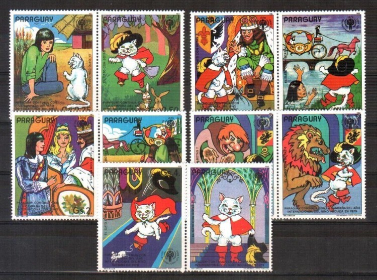 Парагвай, 1982. (3482-88) Иллюстрации - cказка "Кот в сапогах"