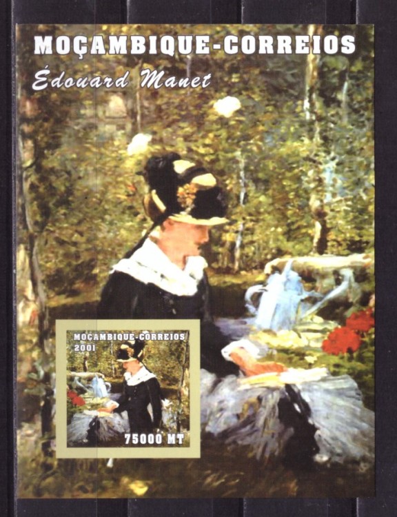 Мозамбик, 2001. Живопись, Манэ (блок, бз)