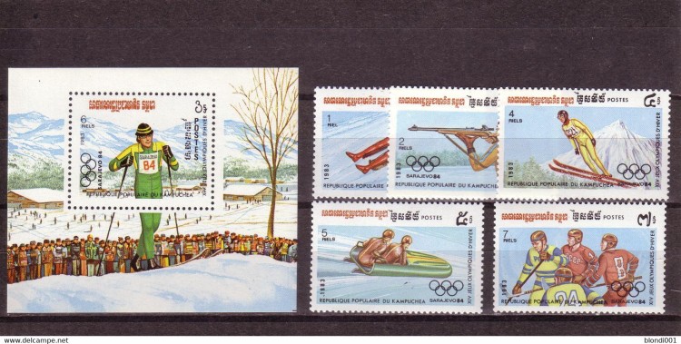Камбоджа, 1983. Олимпиада - Сараево (серия+блок)