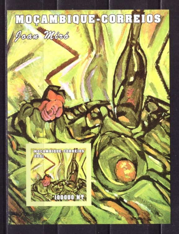 Мозамбик, 2001. Живопись, Миро (блок, бз)