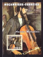 Мозамбик, 2001. Живопись, Модильяни (блок, бз)
