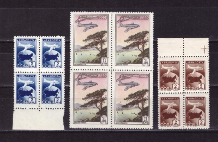 СССР, 1955. (1814-16) Авиапочта (кварты)
