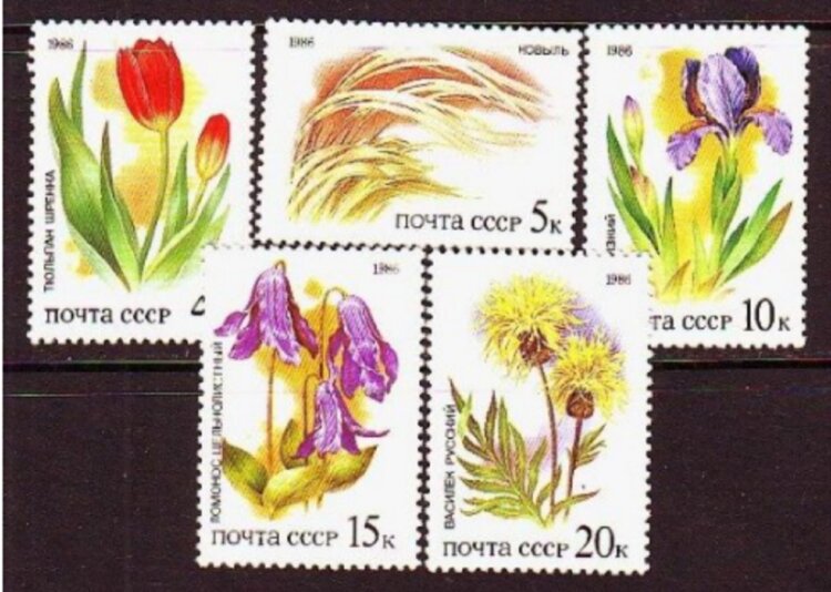 СССР, 1986. (5694-98) Степные растения