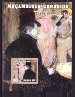 Мозамбик, 2001. Живопись, Тулуз-Лотрек (блок, бз)