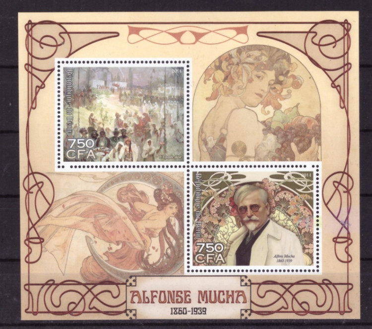 Бенин, 2014. Живопись, Альфонс Муха