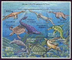 Мозамбик, 2000.  Ихтиозавры (КЛБ)
