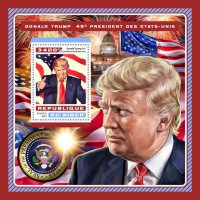 Нигер, 2016. (16622) 45-й президент США, Дональд Трамп (мл+блок)