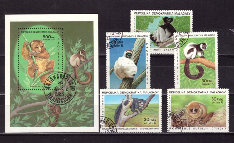 Мадагаскар, 1983. Фауна (серия+блок, гашен.) 