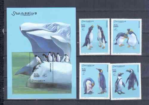 Сомали, 2001. [n0932-33] Пингвины (серия+блок)
