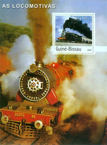 Guinea-Bissau, 2003. [gb3501] Locomotives (s\s+block)