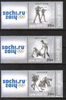Россия, 2013. (1743-45) Олимпиада - Сочи (купон 1)