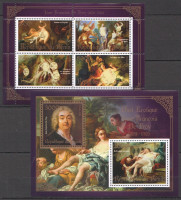 Бенин, 2013. Живопись, Трой (мл+блок) - серебряная рамка 