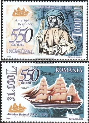 Румыния, 2004. (5793-94) Корабли, Америго Веспуччи