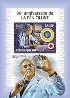 Нигер, 2018. (nig18613) Медицина, 90-летие открытия пенициллина (мл+блок) 