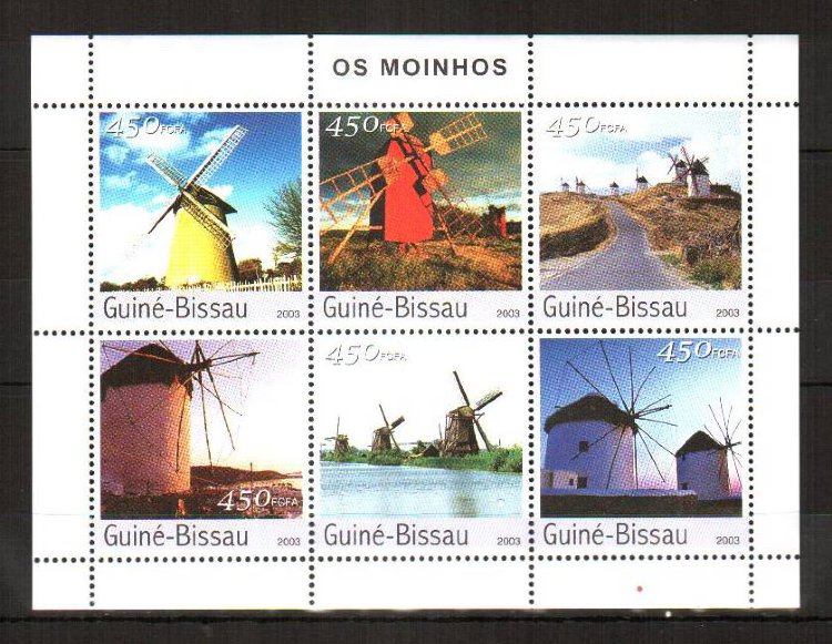 Гвинея-Биссау, 2003. [gb3547] Ветряные мельницы (м\л) 