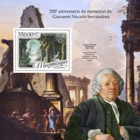 Мозамбик, 2016. (16413) Живопись, Джованни Никколо Сервандони (мл+блок) 
