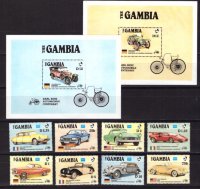 Гамбия, 1986. Автомобили (серия+2 блока)