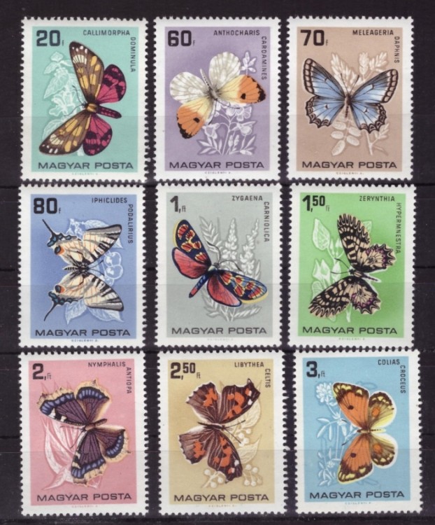 Венгрия, 1966. Бабочки