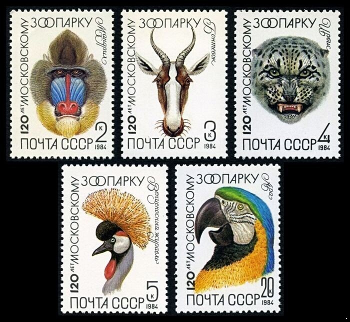 СССР, 1984. (5476-80) Фауна, Московский зоопарк