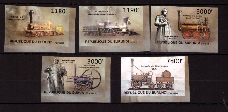 Бурунди, 2012. (bq12240) История локомотивов (бз)