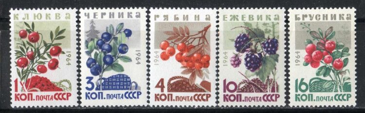 СССР, 1964. (3132-36) Ягоды