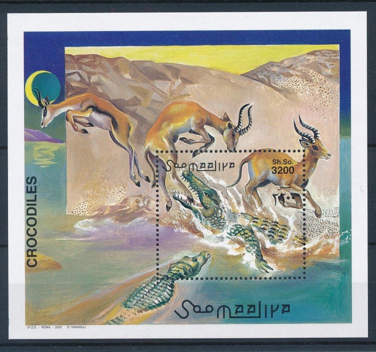 Сомали, 1999. Фауна, крокодилы (серия+блок) 