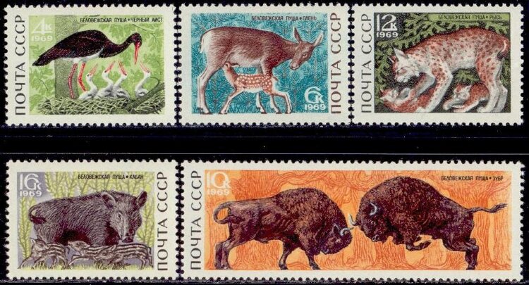 СССР, 1969. (3794-98) Беловежская пуща