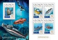 Соломоновы о-ва, 2014. (slm14108) Подводные лодки (мл+блок)  