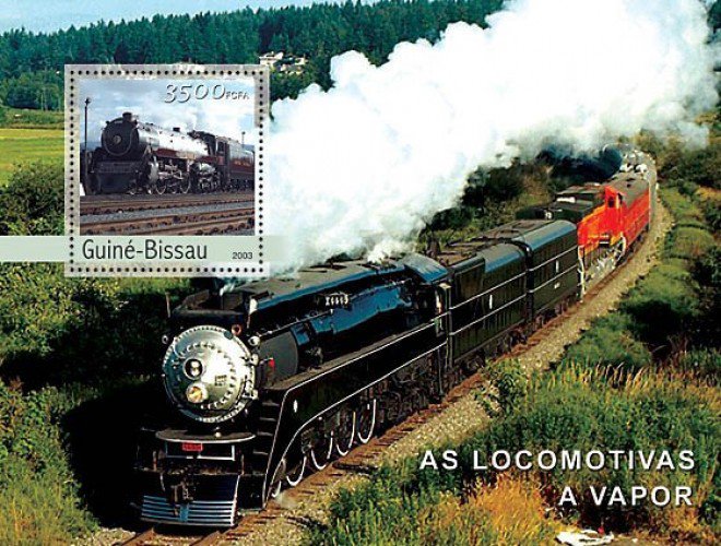 Guinea-Bissau, 2003. [gb3428] Locomotives (s\s+block)